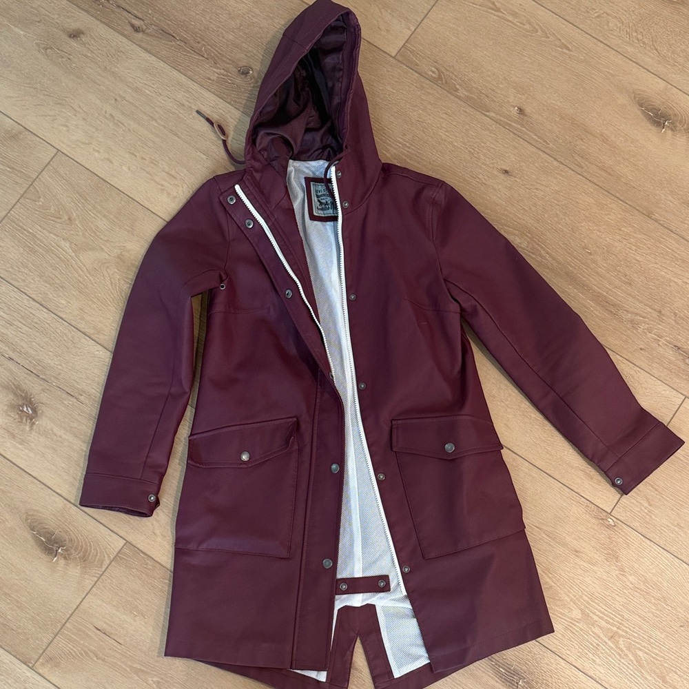 Levi's Women's Hooded Trench Coat in Burgundy